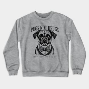 Retro Pug Artwork Grungy Texture Vintage Design Crewneck Sweatshirt